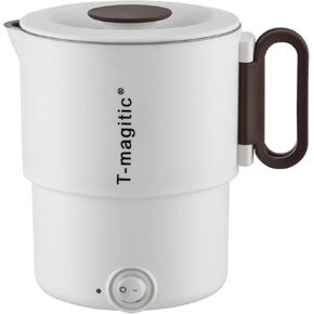 Portable Electric Kettle,Dual Voltage 110V/220V, Stainless Steel,Mini Travel Kettle, Perfect For Global Traveling,(White)
