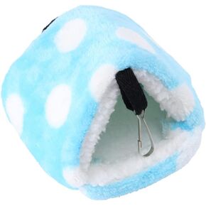 FOMIYES Fleece Bed House Hammock Squirrel Hedgehog Hamster Chinchilla Warm Dot Pet Bed Cage Accessories Size Guinea Pig Hideout