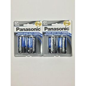 4Pc Size C Panasonic Batteries Super Heavy Duty Power Zinc Carbon