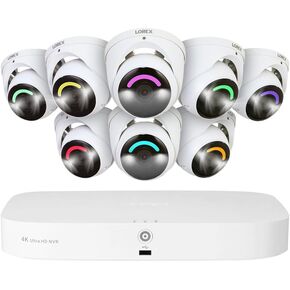 Lorex Fusion 4K 16 Camera Capable (8 Wired & 8 Wi-Fi) 2TB PoE NVR System w/ 8 Dome IP Cameras - Smart Security Lighting, Smart Motion Detection, Active Deterrence, Color Night Vision, Two-Way Talk