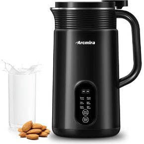 Nut Milk Maker, 20 oz(600ml) Homemade Almond, Soy, Oat, Plant-Based Milk and Non-Dairy Beverages, Almond Milk Maker with Delay Start/Boil Water/Keep Warm, Soy Milk Maker with Nut Milk Bag