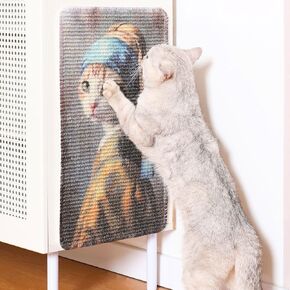 Sisal Cat Scratcher Post Mat (Use on Wall, Couch and Carpet), Durable and Shedding-Resistant Cat Scratching Surface - 21.7x13 inch with Hoop and Loop Adhesives, Twist Pins (Starry Night) in Kuwait