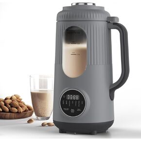 Nut Milk Maker,35oz(1000ml) Automatic Soy Milk Maker for Homemade Almond, Oat, Soy Milk, Plant-Based Milk and Non-Dairy Beverages 8 in 1, Milk Maker Machine with Delay Start/Self Clean (Grey)
