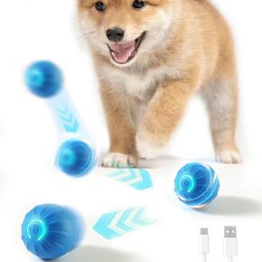 Trumoon Interactive Dog Jumping Ball Toy, Active Rolling Ball for Samll and Medium Dogs with LED Lights, Type-C Rechargeable(Orange)