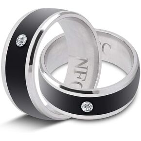 Smart Ring, Built-in Ultra-Sensitive NFC Chip, Metal Material Easy to Use NFC Smart Ring, for Mobile Phone(size7)