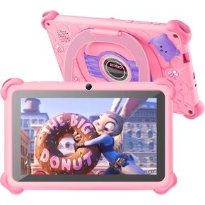 Kids Tablet 7 inch Tablet for Kids 32GB Toddler Tablet with Case, Android Kids Learning Tablet with WiFi Youtube Parental Control, Bluetooth, Preinstalled Educational Contents for Girls Boys, Purple