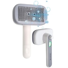 Upgraded 2024 Pet Grooming Brush for Cats & Small Dogs with Negative Ion Technology – Cat Brushes for Indoor Cats Shedding, Cat Slicker Brush with Release Button for Long or Short Haired Cats