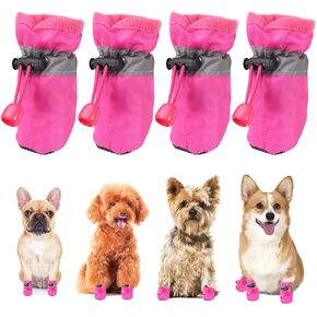 Dog Shoes for Small Dogs, Anti-Slip Dog Booties and Paw Protectors, Dog Snow Boots for Small Medium Dogs (S)