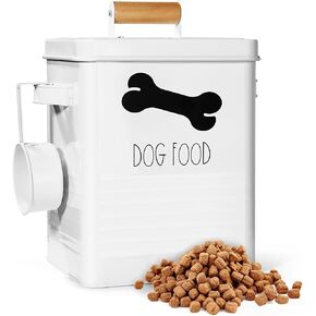 حاوية طعام الكلاب، حاوية تخزين طعام الكلاب مع أغطية معدنية، تخزين مكافآت الكلاب مع مغرفة طعام جاف، حاوية تخزين طعام الكلاب محكمة الغلق لطاولة المطبخ، حاوية طعام الحيوانات الأليفة المعدنية in Kuwait