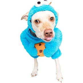 Pet Krewe Unleash The Parade Cookie Monster Dog Costume Sesame Street Pet Costumes for Small Dogs