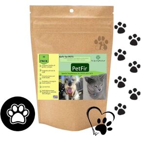 Petfir Pack Kefir للكلاب والقطط مكمل للحيوانات الأليفة بروبيوتيك للكلاب تركيبة بروبيوتيك متقدمة للكلاب (85 جرام)