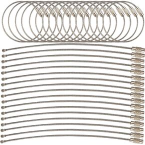 100PCS Stainless Steel Wire Keychains Aircraft Cable Cable Key Ring for Hanging ID Tags or Luggage Tags, 5.9 inch 1.5mm