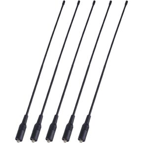 14.96 Inch Ham Radio Antenna Walkie Talkie SMA-Female Soft Whip High Gain VHF/UHF 144/430 Mhz for Baofeng UV5R 2 Way Radio Antenna(5pack)
