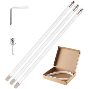 Morinoli 33 Feet Chimney Sweep Kit, Chrome Button Locking System, Chimney Cleaning Kit, Chimney Brush, Chimney Cleaning Tool, Chimney Cleaning System with 10 Flexible Chimney Rods