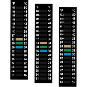 3PCS Aquarium Thermometer Strip 61-122℉(15-50°C), Easy-to-Read Fish Tank Thermometer Stick on Aquarium Test Strips for Aquarium Fish Tank, Adhesive Temperature Sticker Display for Brewing Aquarium