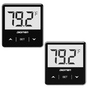 DIGITEN Fish Tank Thermometer Aquarium Thermometer 2PCS Water Terrarium Temperature Gauge Stick-on Tank Thermometer Reptile Thermometer with Alarm