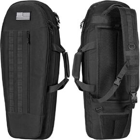 CVLIFE 30'' Soft Rifle Case, Tactical Rifle Bag Sling Backpack Bag with Padded Shoulder Strap and Lockable Zippers, Molle System for Hunting and Shooting