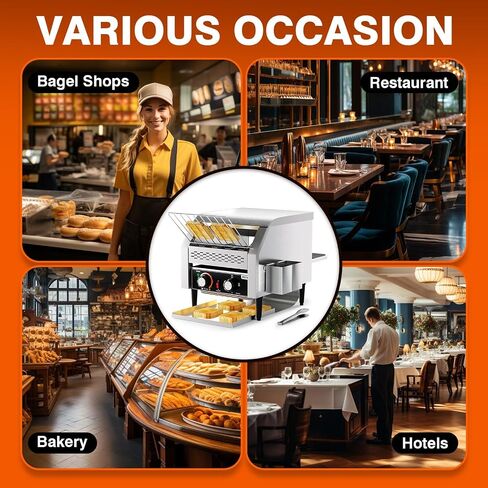 PYY Commercial Conveyor Toaster - 300 Slices/Hour Restaurant Toaster for Bun Bagel Bread, Heavy Duty Stainless Steel Conveyor Toaster in Saudi Arabia
