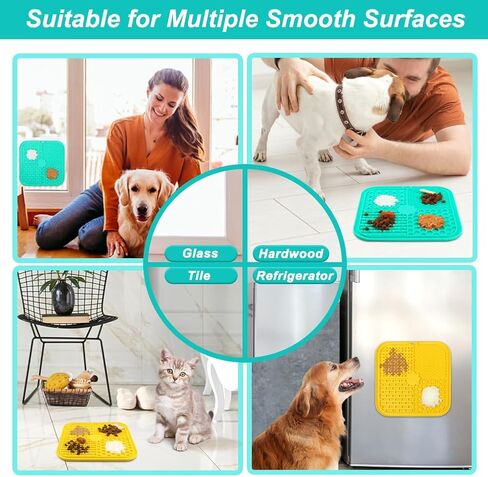 حصيرة لعق مفعمة بالحيوية للكلاب والقطط، عبوة من 3 وسائد لعق مع أكواب شفط للأكل البطيء والحفاظ على الانشغال، ألعاب إثراء الكلاب لتقليل الملل والتحفيز العقلي in Kuwait