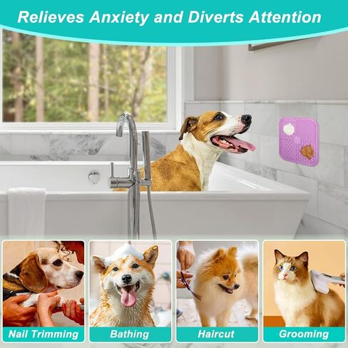 حصيرة لعق مفعمة بالحيوية للكلاب والقطط، عبوة من 3 وسائد لعق مع أكواب شفط للأكل البطيء والحفاظ على الانشغال، ألعاب إثراء الكلاب لتقليل الملل والتحفيز العقلي in Kuwait