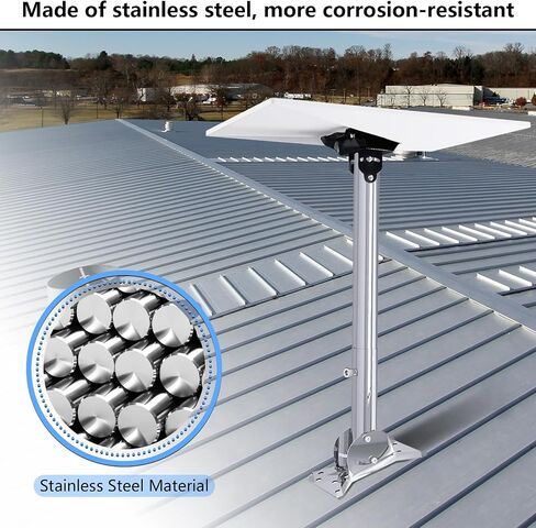 Adjustable Starlink Gen 3 Roof Mount, Starlink Mounting Kit Gen 3 with 0-30° Adjustable Starlink Gen 3 Pipe Adapter for Starlink Internet Kit Satellite, Stainless Steel Starlink Pole Mount in Saudi Arabia