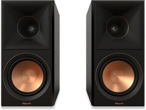 مكبرات صوت على رف الكتب من Klipsch RP-600M II - حزمة من خشب الأبنوس (زوج) مع سلك مكبر صوت Deco Gear بطول 100 قدم و16 AWG + مقابس مكبر صوت نحاسية، 5 أزواج in Kuwait
