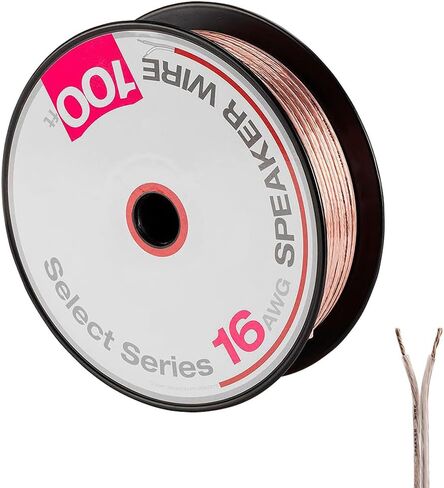 مكبرات صوت على رف الكتب من Klipsch RP-600M II - حزمة من خشب الأبنوس (زوج) مع سلك مكبر صوت Deco Gear بطول 100 قدم و16 AWG + مقابس مكبر صوت نحاسية، 5 أزواج in Kuwait