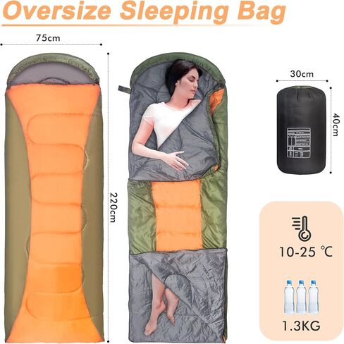Sleeping Bags for Adults 3 Season Warm & Cool Weather Sleeping Bags for Kids 10-12 Girls Boys Lightweight & Waterproof Compact Camping Gear Equipment Backpacking Hiking Traveling Outdoors in Saudi Arabia