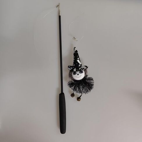 3-Pack Halloween Telescopic Cat Teaser Wands - Interactive Fishing Rod Toys with Witch and Pumpkin Designs, Extendable Cat Wand Set for Fun and Exercise in Saudi Arabia