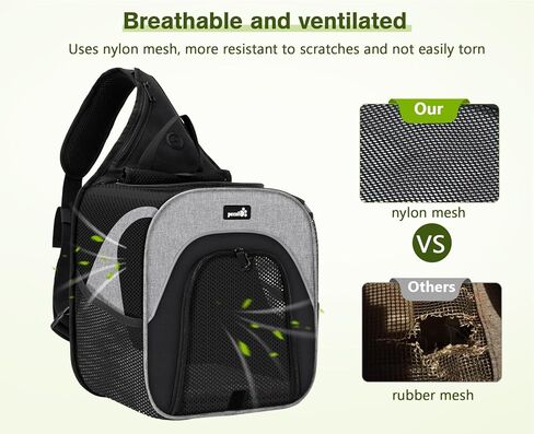 حامل حبال للكلاب الصغيرة من بيكوت مع شبكة مسامية تصل إلى 3.5 كجم/7.7 رطل، حقيبة ظهر محمولة لحمل الحيوانات الأليفة للقطط والكلاب الصغيرة، رائعة للتشيهواهوا والمالطية ويوركشاير ترير، كلب صغير طويل الشعر in Kuwait