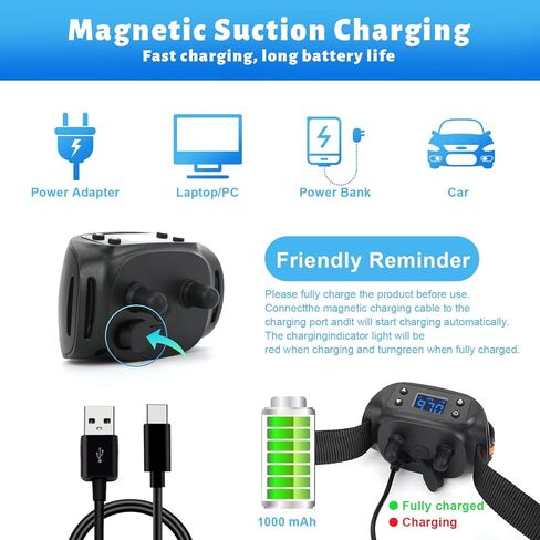 سياج الكلب اللاسلكي GPS، نظام كهربائي لاحتواء الحيوانات الأليفة في الهواء الطلق، نطاق 32-3248 قدم، وظيفة مضادة للفقدان، قابلة لإعادة الشحن، غير ضارة ومناسبة لجميع الكلاب in Kuwait