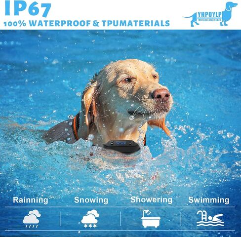 سياج الكلب اللاسلكي GPS، نظام كهربائي لاحتواء الحيوانات الأليفة في الهواء الطلق، نطاق 32-3248 قدم، وظيفة مضادة للفقدان، قابلة لإعادة الشحن، غير ضارة ومناسبة لجميع الكلاب in Kuwait