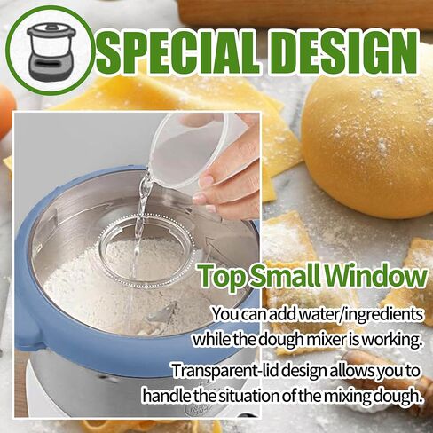 5L Dough Maker, Electric Dough Mixer Machine, Stainless Steel Dough Maker with Ferment Function, Microcomputer Timing, Face-up Touch Panel, 230W Blue in Saudi Arabia