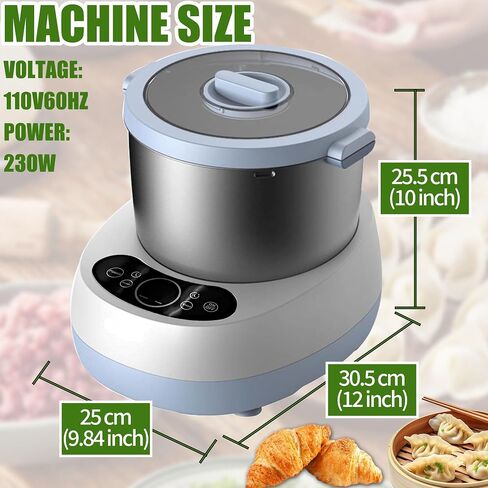 5L Dough Maker, Electric Dough Mixer Machine, Stainless Steel Dough Maker with Ferment Function, Microcomputer Timing, Face-up Touch Panel, 230W Blue in Saudi Arabia