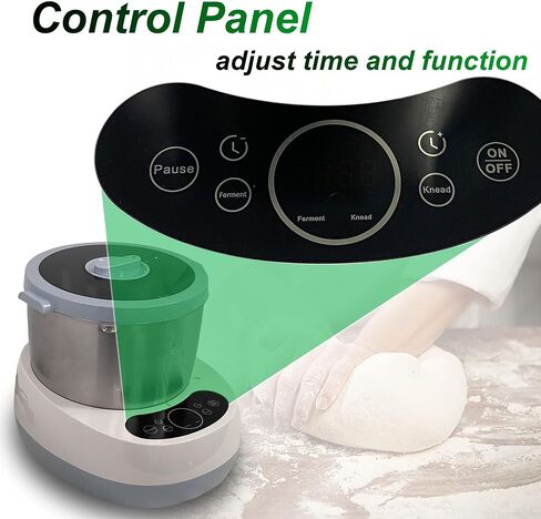 5L Dough Maker, Electric Dough Mixer Machine, Stainless Steel Dough Maker with Ferment Function, Microcomputer Timing, Face-up Touch Panel, 230W Blue in Saudi Arabia