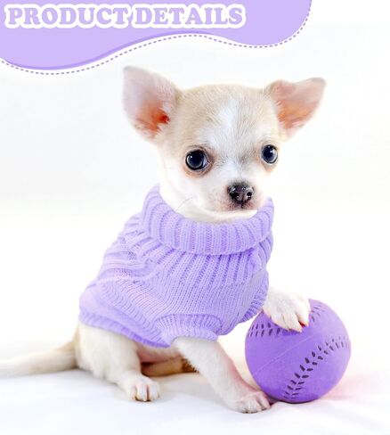 2 Pack Dog Sweater for Small Dogs, XXS Dog Sweater Fall Dog Clothes Winter Knitwear Warm Puppy Sweaters Cute Chihuahua Yorkie Puppy Clothes Xxs in Saudi Arabia