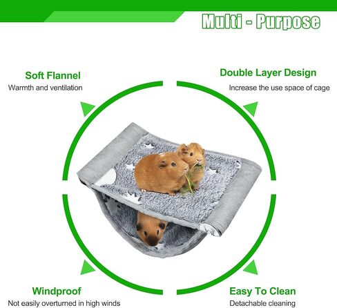 Upgraded Guinea Pig Bed, Luminous Guinea Pig Hideout, Hanging Bird House for Parakeets Bunny Chinchilla Small Animals in Kuwait