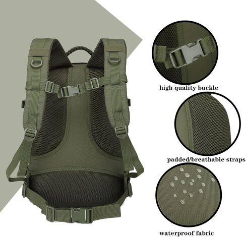 35L Military Tactical Backpack Army 3 Day Assault Pack Bag with Molle System (Black) in Saudi Arabia