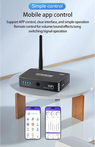Bluetooth Audio Adapter Bluetooth 5.1 Audio Receiver HiFi for Music Streaming Sound System Wireless Audio Adapter Stereo AUX RCA Works with Smart Phones and Tablets, Wireless Adapter for Speakers in Kuwait