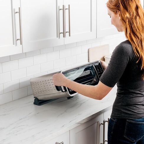 Ninja FT205CO Digital Air Fry Pro Countertop 10 في 1 فرن مع ارتفاع ممتد، سعة XL، تخزين قابل للطي والبعيد، مع سلة قلي الهواء، مقلاة ورق، رف شواء، رف سلكي وصينية فتات، فضي (متجدد) in Kuwait