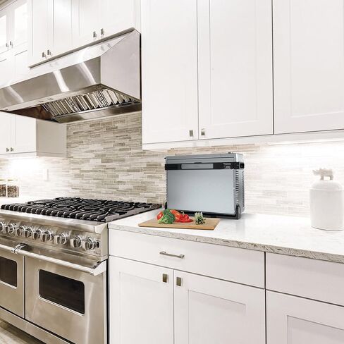 Ninja FT205CO Digital Air Fry Pro Countertop 10 في 1 فرن مع ارتفاع ممتد، سعة XL، تخزين قابل للطي والبعيد، مع سلة قلي الهواء، مقلاة ورق، رف شواء، رف سلكي وصينية فتات، فضي (متجدد) in Kuwait