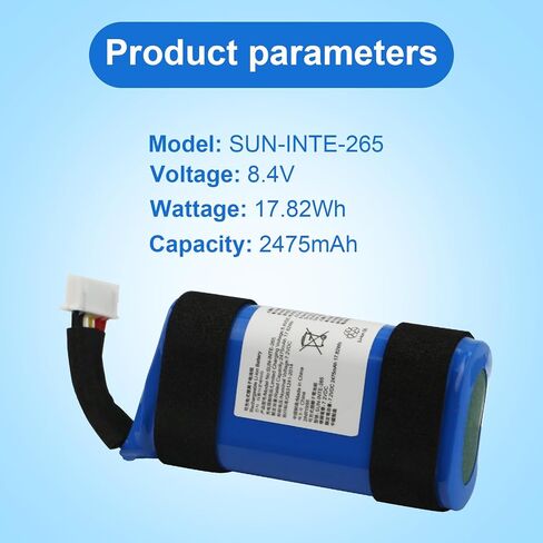 MULS SUN-INTE-265 Replacement Battery for J B L PartyBox On-The-Go Speaker 2475mah 7.2V with Tools Battery in Saudi Arabia