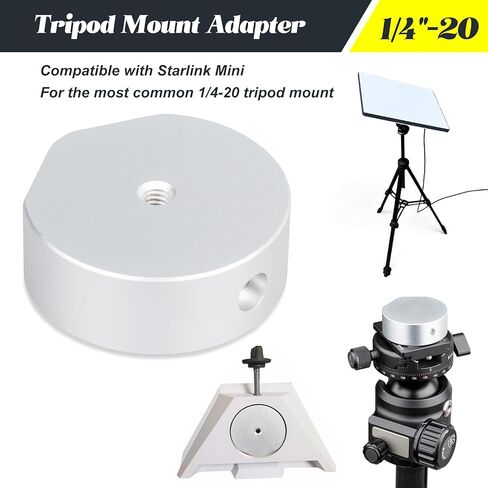 Tripod Adapter Compatible with Starlink Mini Aluminum Alloy Tripod Mount Adapter Compatible with Star Link Mini - 1/4"-20 Threaded Fit Inside The Pipe Adapter in Kuwait