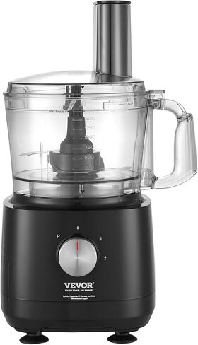 VEVOR Food Processor, 9 Cup Small Vegetable Chopper, 600 Watts 2 Speed Electric Meat Processors, 10Pcs Blade & Disc, Built-in Storage Drawer, Large Feed Chute & Pusher, Slice, Shred, Puree, dough in Saudi Arabia