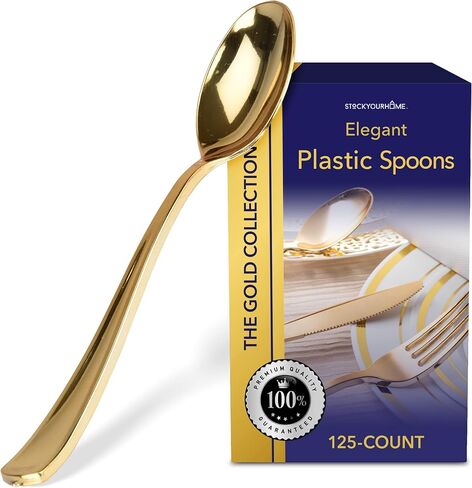 ستوك يور هوم طقم ادوات مائدة من سيلفر فوركس 125 قطعة للاستعمال مرة واحدة، شوكة بلاستيكية شديدة التحمل لتقديم الطعام والحفلات والعشاء وحفلات الزفاف وحفلات الاستقبال والاستخدام اليومي in Kuwait