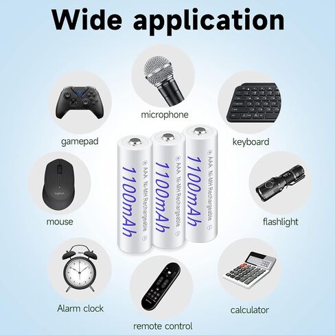 16 Bay AA AAA Battery Charger for AA/AAA NiMH/NiCd Rechargealbe Batteires with 16 Pack Rechargeable AAA Batteries 1.2V NiMH 1100mAh in Kuwait