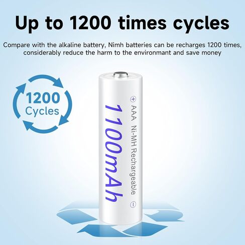 16 Bay AA AAA Battery Charger for AA/AAA NiMH/NiCd Rechargealbe Batteires with 16 Pack Rechargeable AAA Batteries 1.2V NiMH 1100mAh in Kuwait