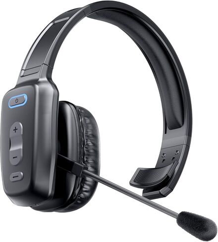 Bluetooth Headset, Wireless Trucker Headset with Noise Canceling Microphone Truck Driver Headphone with Mute Button-Work 60Hrs for Cellphone Office Work in Saudi Arabia