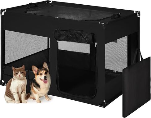 Dog Playen، قلم لعب محمول للكلاب والقطط، قلم لعب للكلاب معدني مع غطاء من القماش، قلم لعب للحيوانات الأليفة للداخل/الخارج، قلم لعب للحيوانات الأليفة قابل للطي للقطط الداخلية، أخضر، كبير in Kuwait