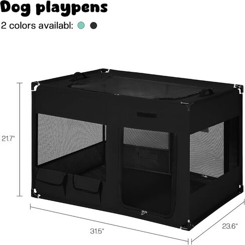 Dog Playen، قلم لعب محمول للكلاب والقطط، قلم لعب للكلاب معدني مع غطاء من القماش، قلم لعب للحيوانات الأليفة للداخل/الخارج، قلم لعب للحيوانات الأليفة قابل للطي للقطط الداخلية، أخضر، كبير in Kuwait
